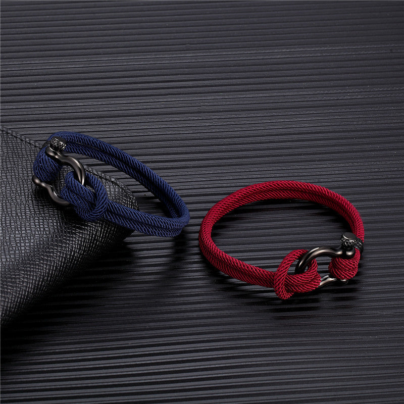 L'Impulsion | Bracelet Corde de Milan Rouge Bordeaux et Noir