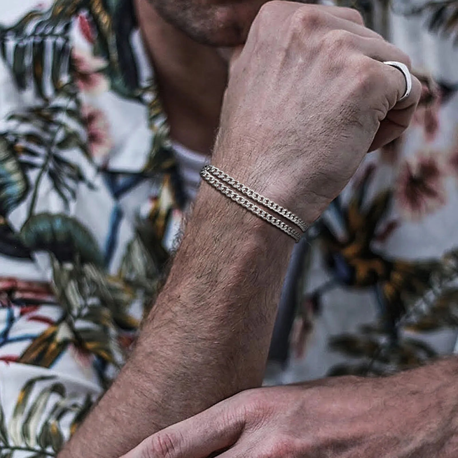 Le Relais | Bracelet Double Tour en Chaîne d'Acier