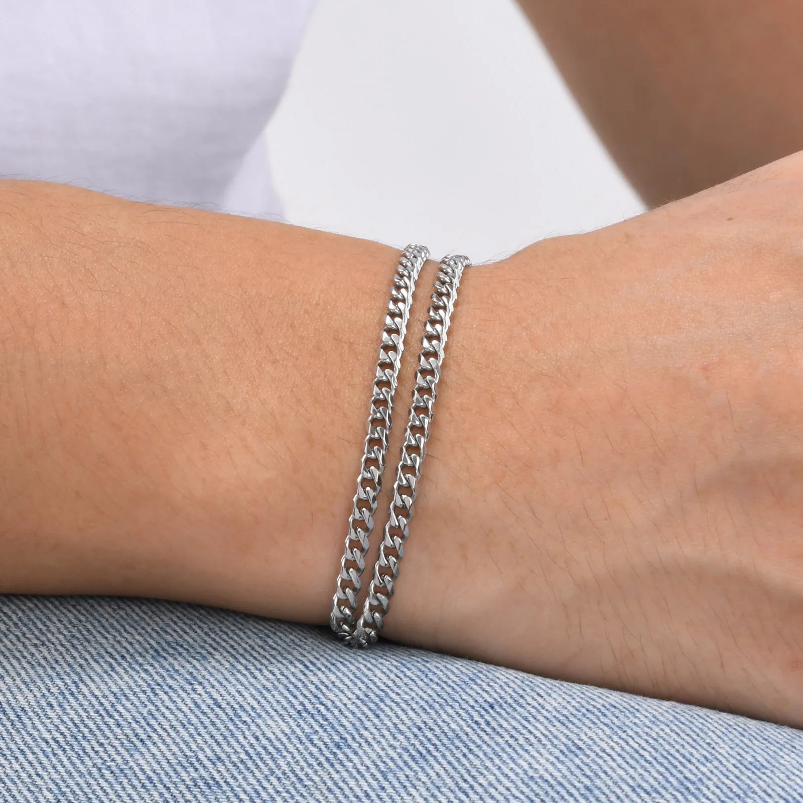 Le Relais | Bracelet Double Tour en Chaîne d'Acier