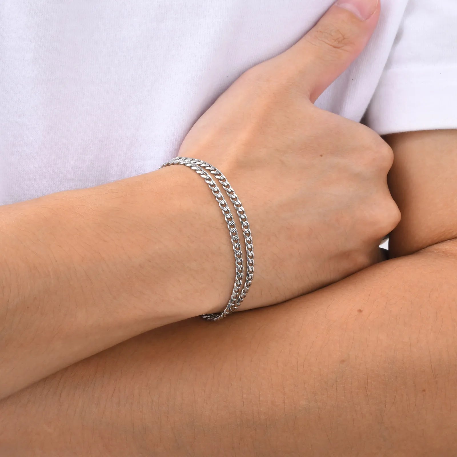 Le Relais | Bracelet Double Tour en Chaîne d'Acier