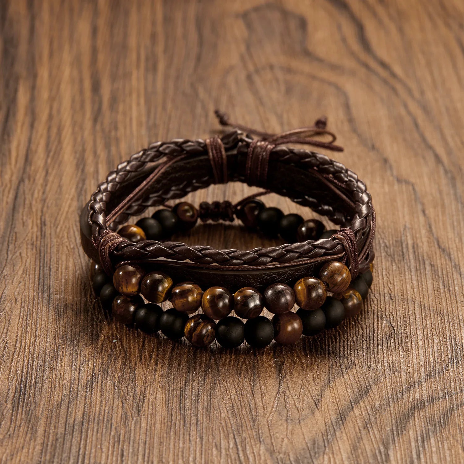 L'Arsenal | Bracelet Multi-rangs en Pierres et Matière Végane