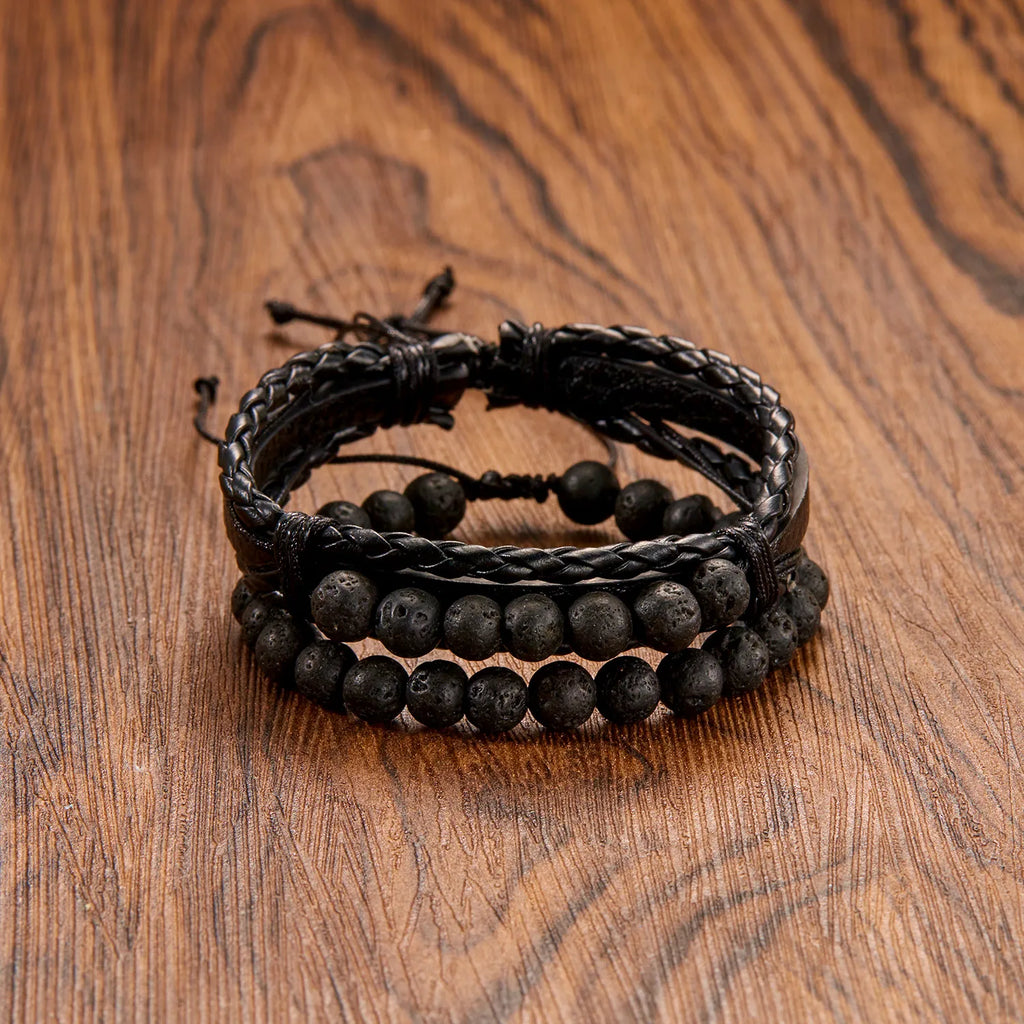 Le Volcan | Bracelet Primal en Lave et Matière Végane