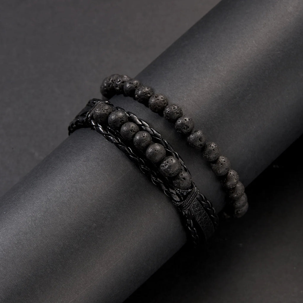 Le Volcan | Bracelet Primal en Lave et Matière Végane