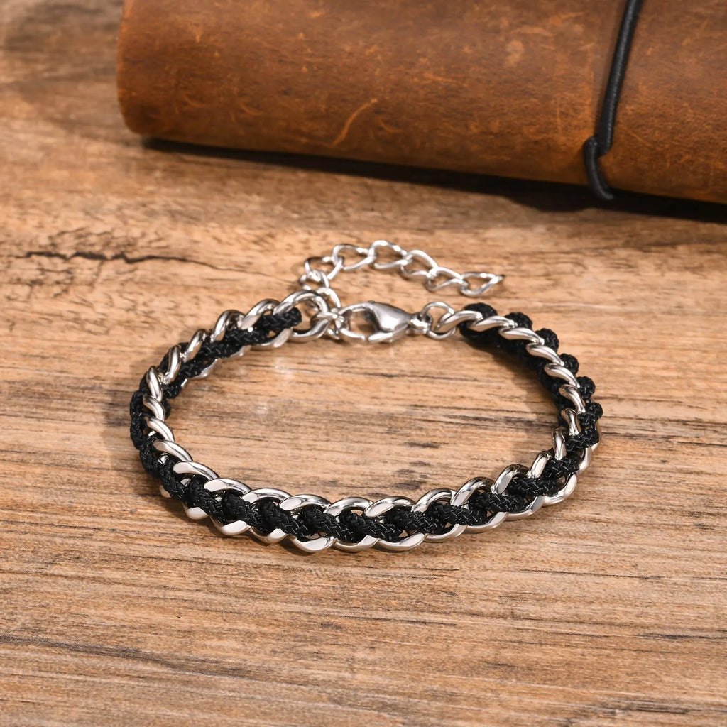 La Symbiose | Bracelet en Acier et Nylon Tressé