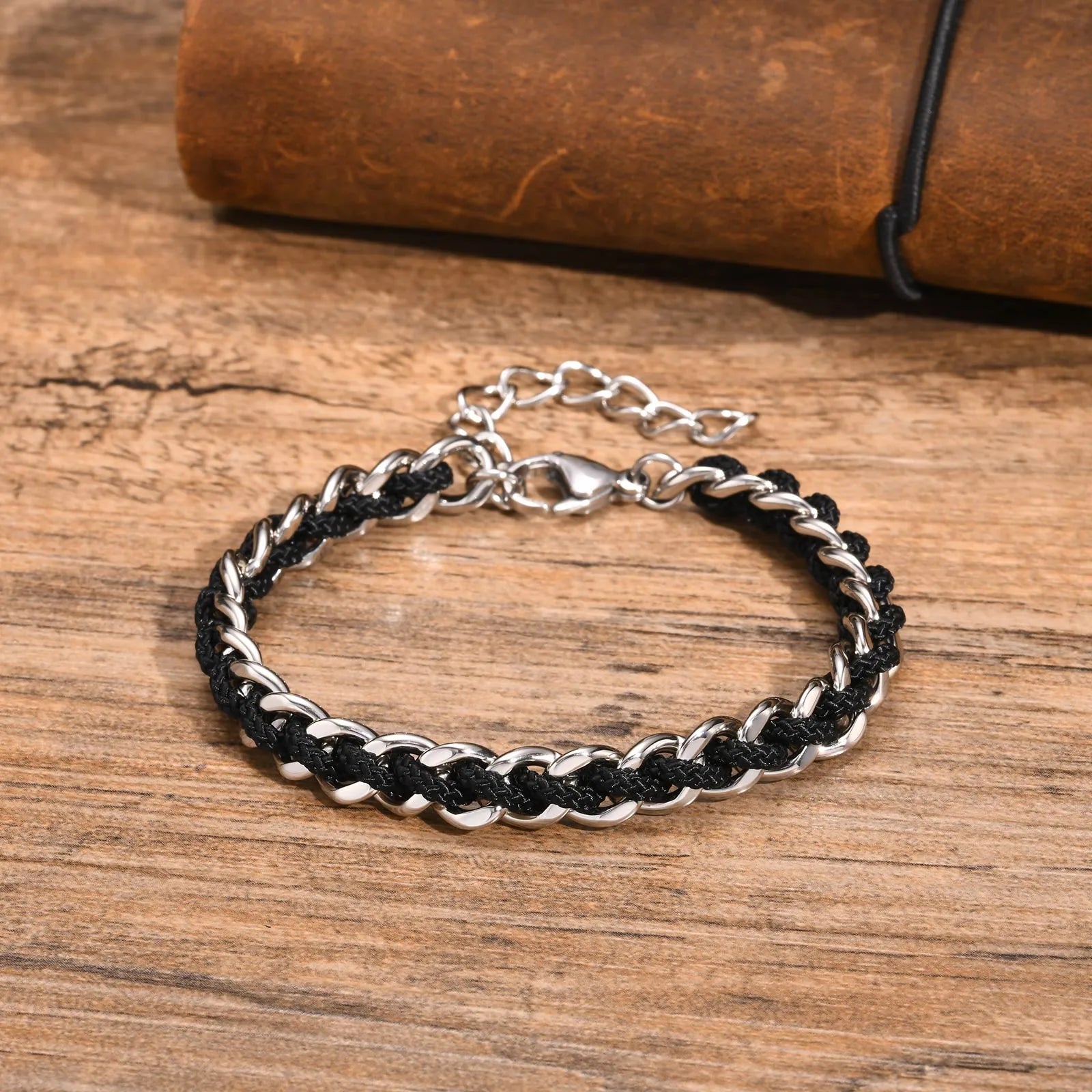 La Symbiose | Bracelet en Acier et Nylon Tressé