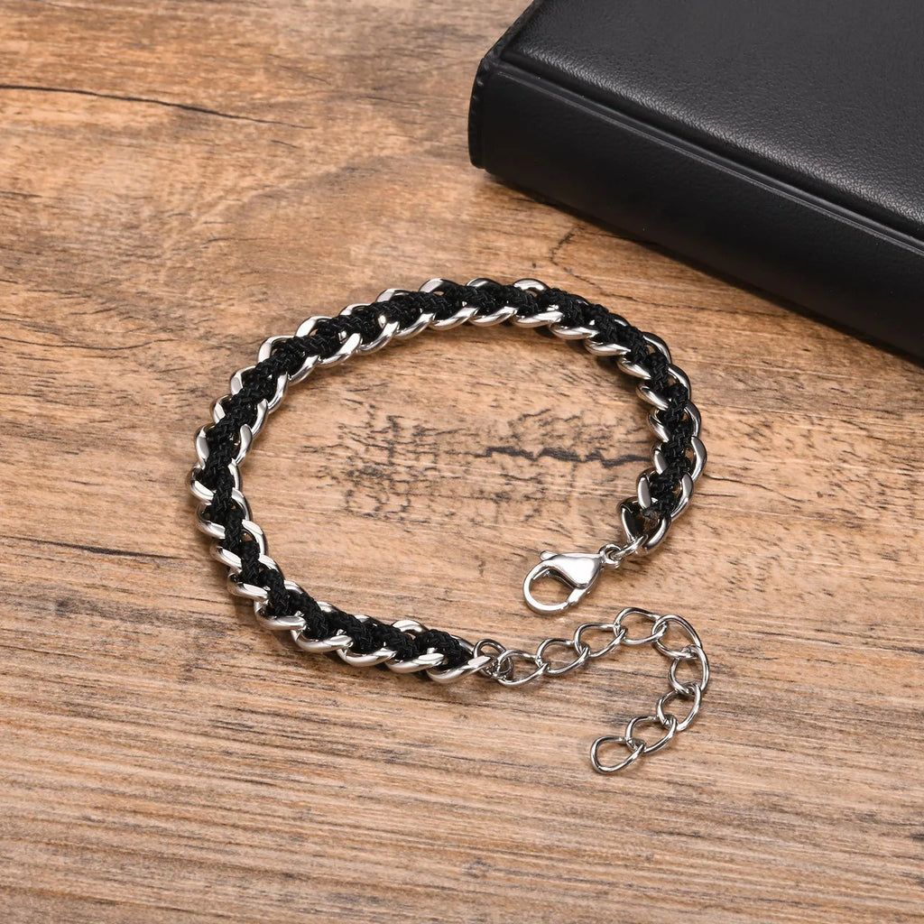 La Symbiose | Bracelet en Acier et Nylon Tressé