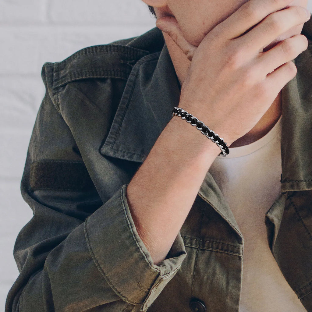 La Symbiose | Bracelet en Acier et Nylon Tressé