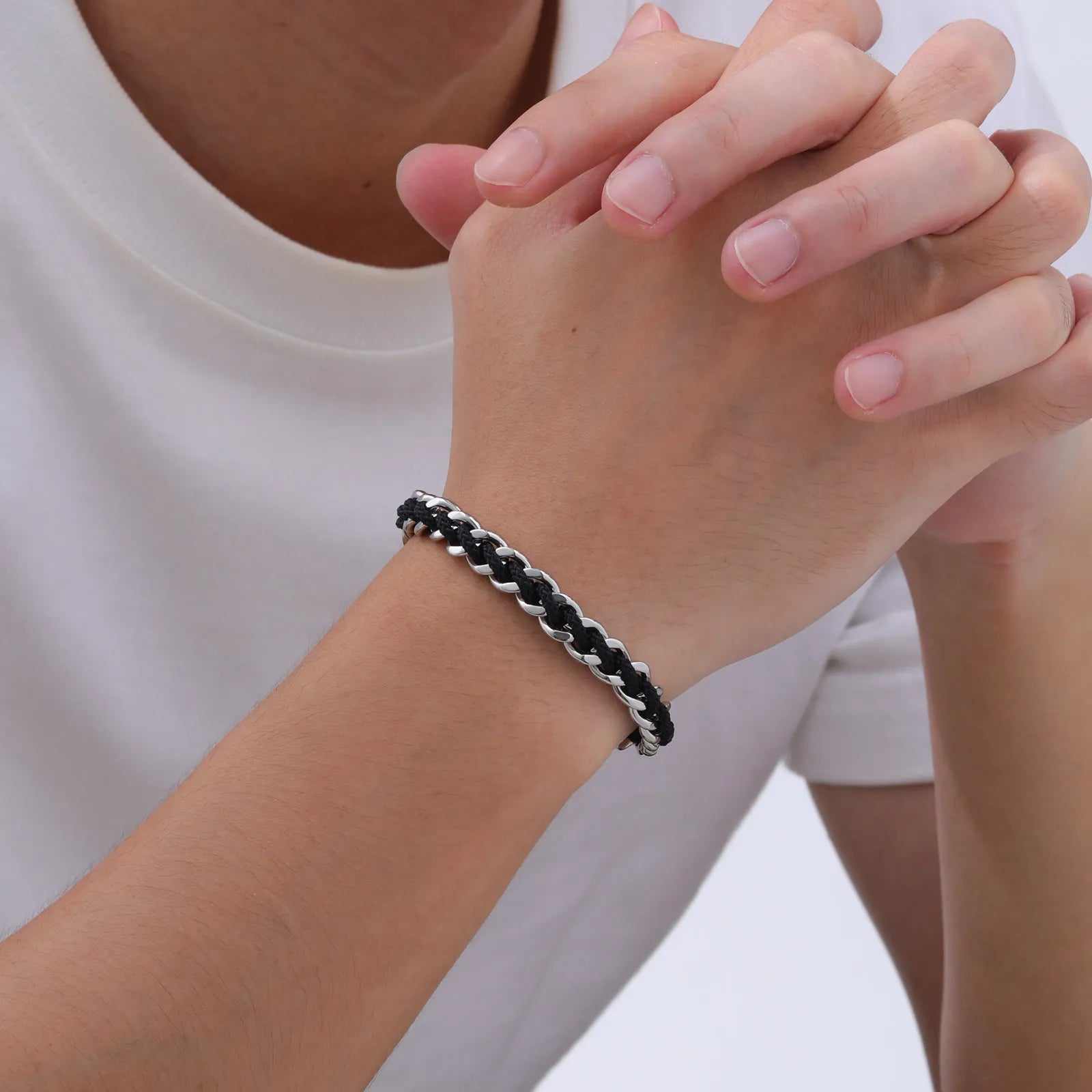 La Symbiose | Bracelet en Acier et Nylon Tressé