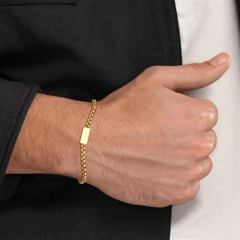 Le Fil d'Or | Bracelet Chaîne Fine en Acier Plaqué Or 18K