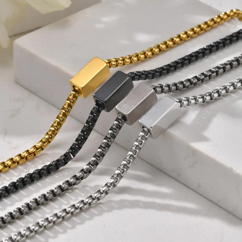 Le Témoin | Bracelet Chaîne Fine en Acier Rétro