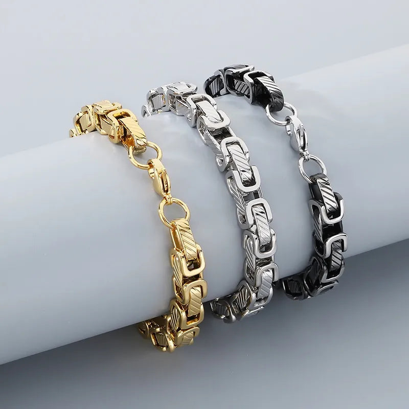 La Mécanique | Bracelet Chaîne Byzantine en Acier Ombré