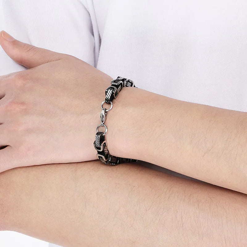 La Mécanique | Bracelet Chaîne Byzantine en Acier Ombré