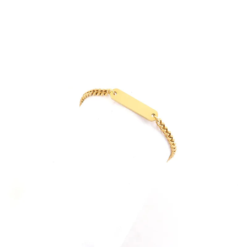 Le Verbe | Bracelet Gourmette Fine en Acier Doré