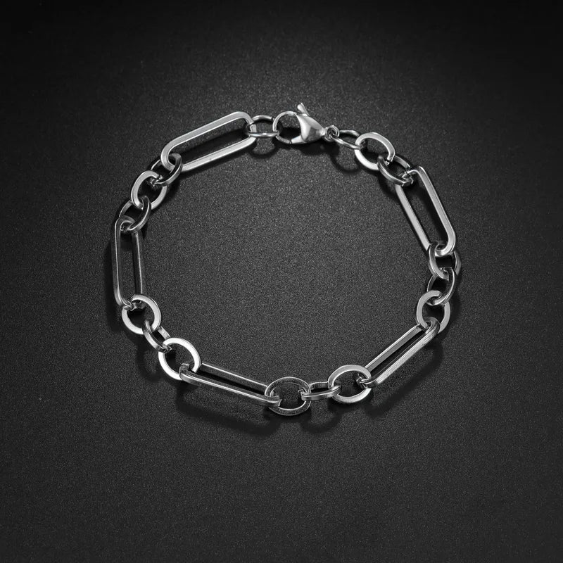 La Trame | Bracelet Chaîne Figaro en Acier Inoxydable