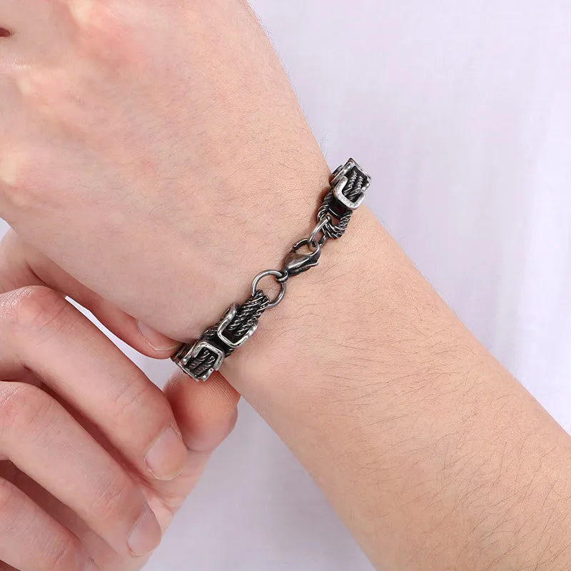 L'Héritage | Bracelet Patiné en Acier Vieilli