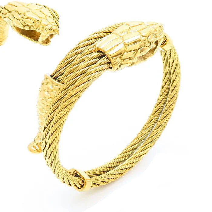 Le Pharaon | Bracelet Royal en Acier Doré 18K