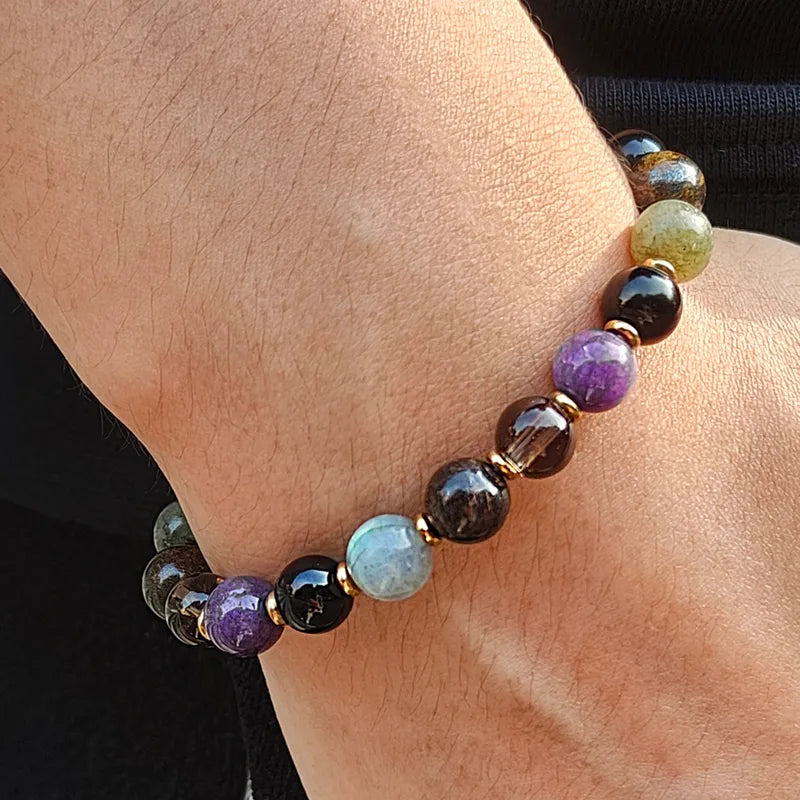 La Mosaïque | Bracelet en Pierres de Couleurs et Acier