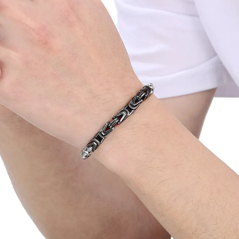 Le Janus | Bracelet Double Maille en Acier Ombré