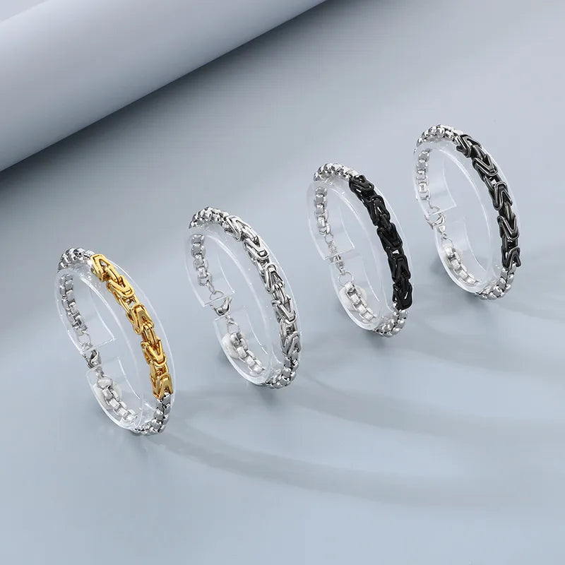 Le Janus | Bracelet Double Maille en Acier Ombré