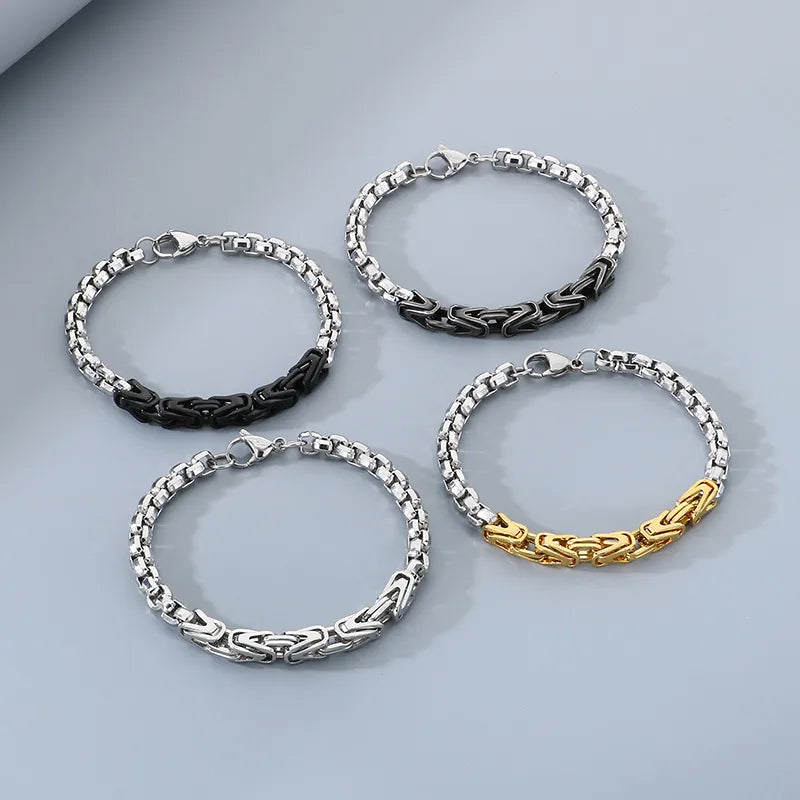 Le Janus | Bracelet Double Maille en Acier Ombré