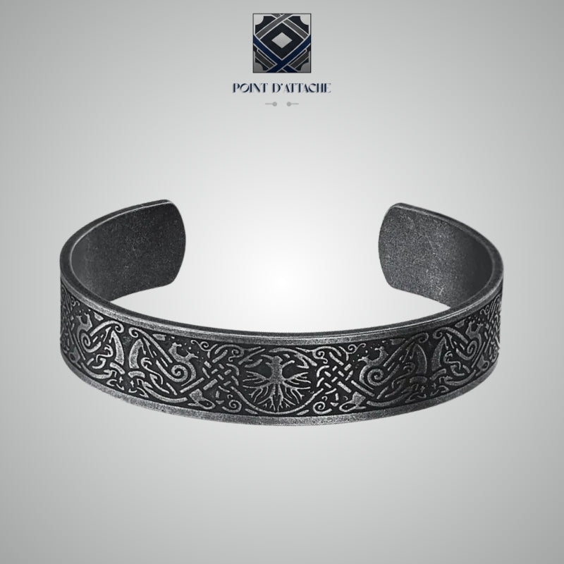 La Rune | Jonc en Acier Gravé Style Nordique