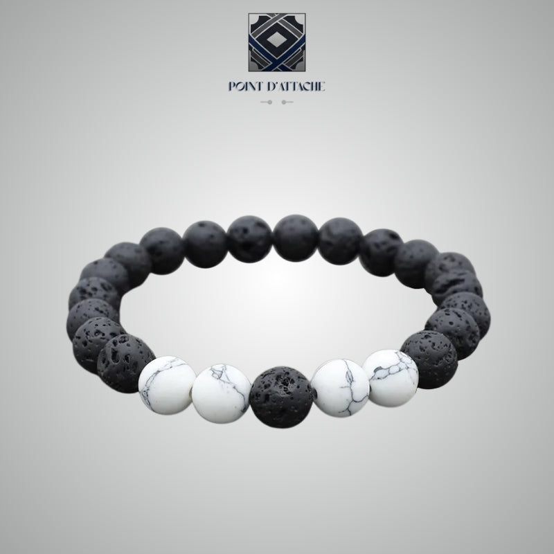 L'Hémisphère | Bracelet d'Équilibre en Pierre de Lave et Howlite