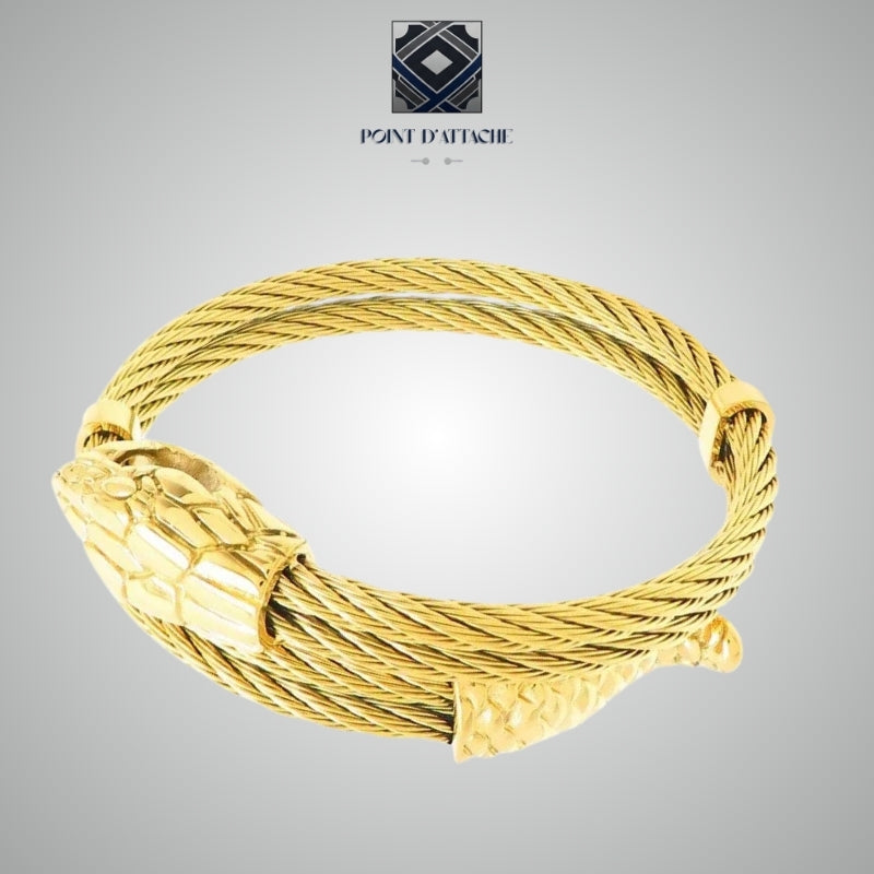 Le Pharaon | Bracelet Royal en Acier Doré 18K