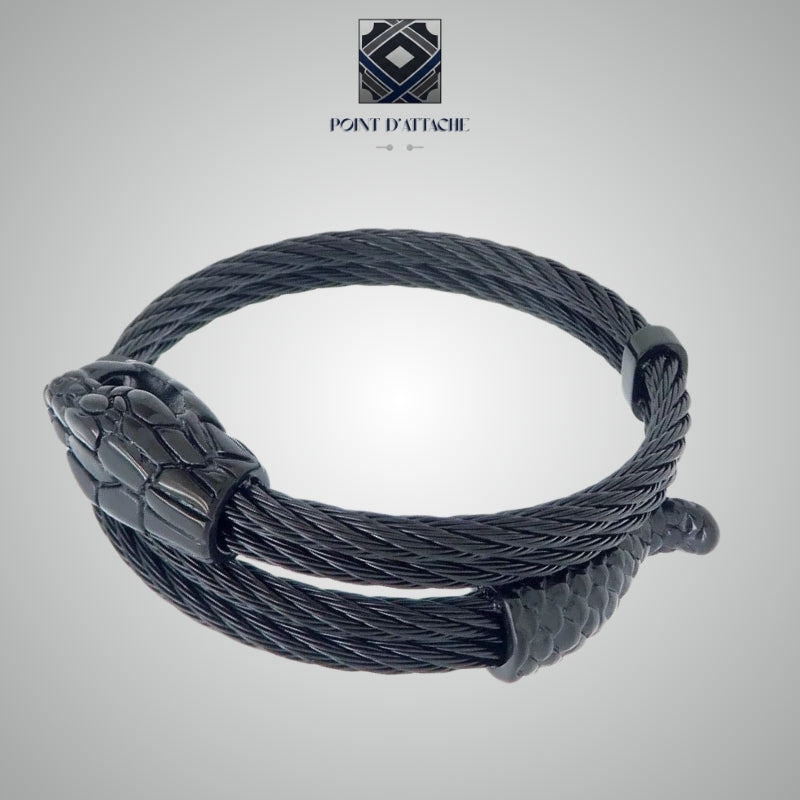 Le Mamba | Bracelet Furtif en Acier Noir