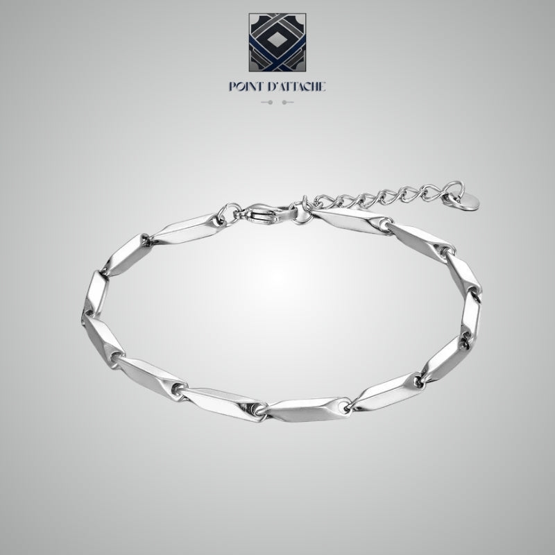 Le Prisme | Bracelet Chaîne Géométrique en Acier
