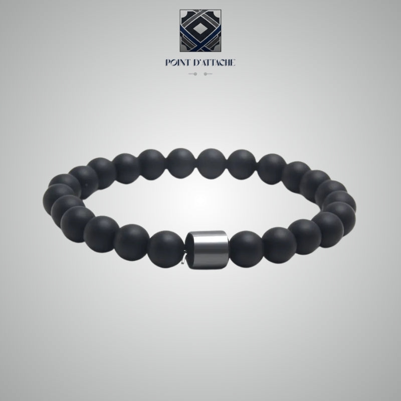 La Quintessence | Bracelet Minimaliste en Pierres Noires