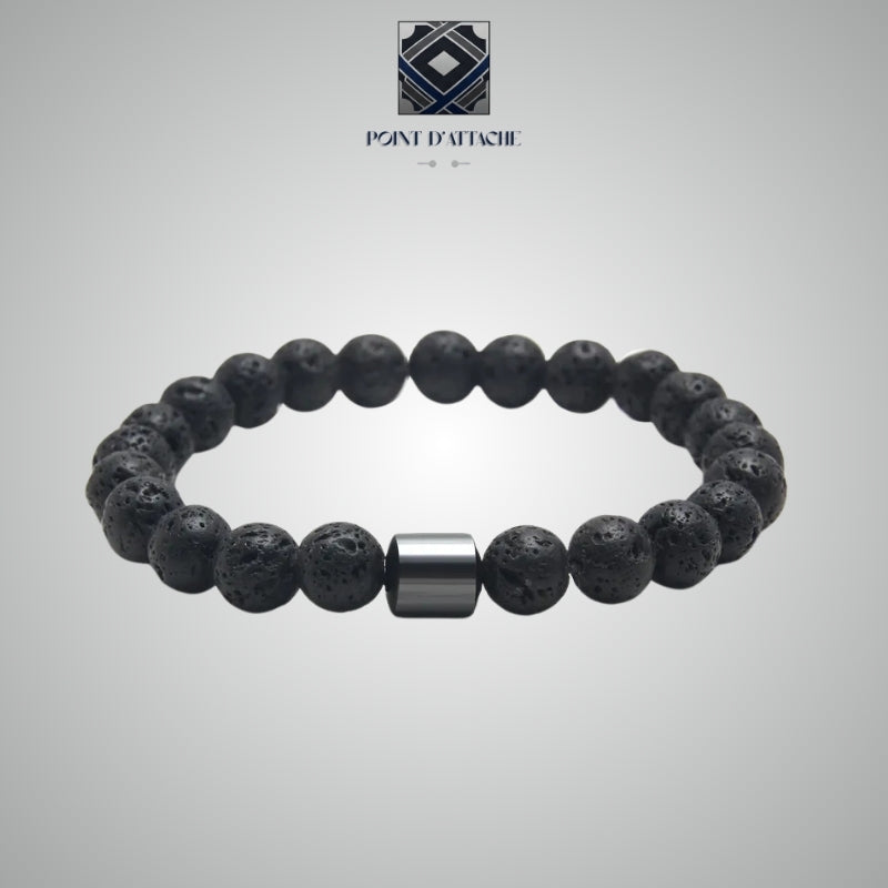 L'Enclume | Bracelet de Force en Pierre de Lave et Acier