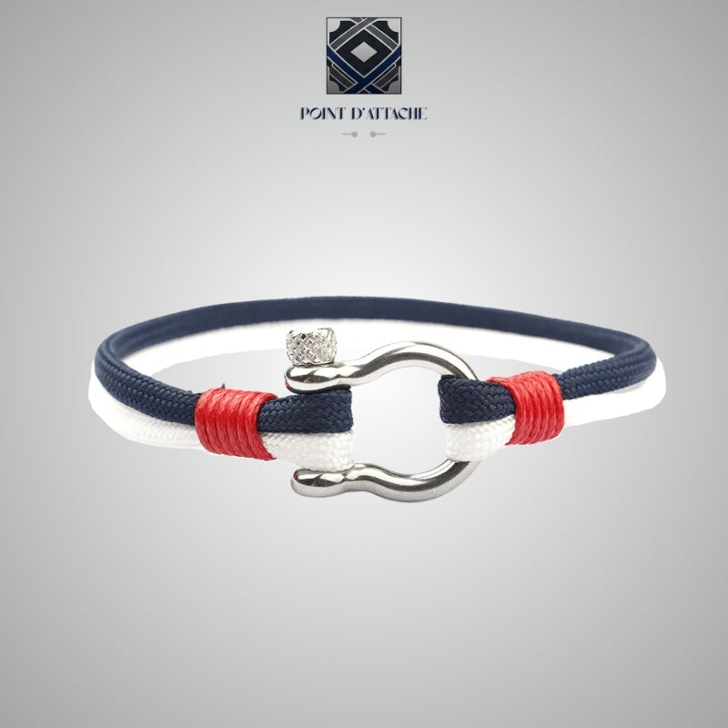Le Panache | Bracelet Corde Nautique Bleu et Blanc