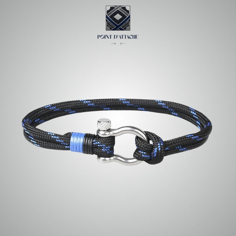Le Neopolis | Bracelet Corde Urbain Noir et Bleu