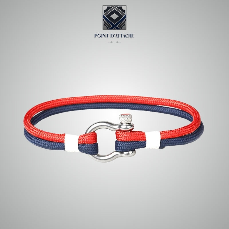 L'Équilibre | Bracelet Corde Nautique Rouge et Bleu