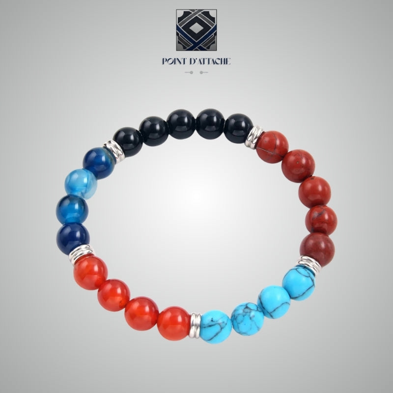 Le Quadrant | Bracelet en Pierres de Couleurs et Acier