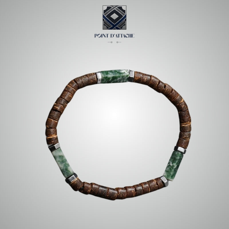 Le Druide | Bracelet Forestier en Pierres Vertes