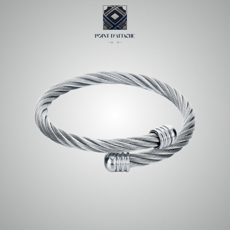 L'Axiome | Bracelet Jonc Câble en Acier Inoxydable