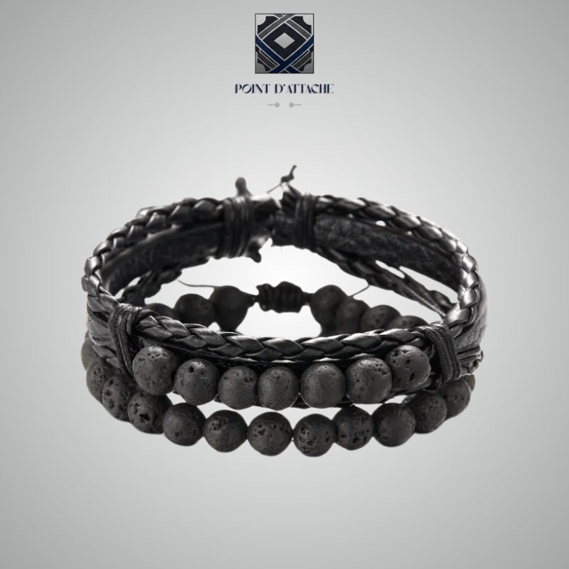 Le Volcan | Bracelet Primal en Lave et Matière Végane