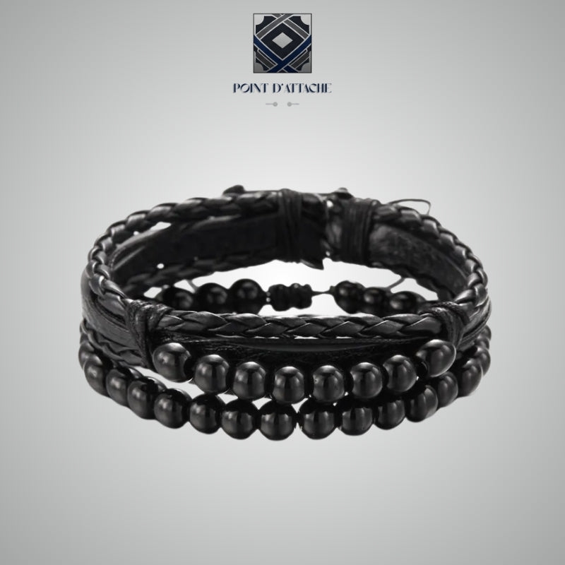 Le Smoking | Bracelet de Soirée en Pierres et Matière Végane