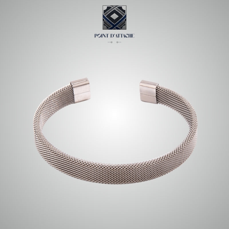 Le Flux | Bracelet Jonc en Maille Milanaise d'Acier