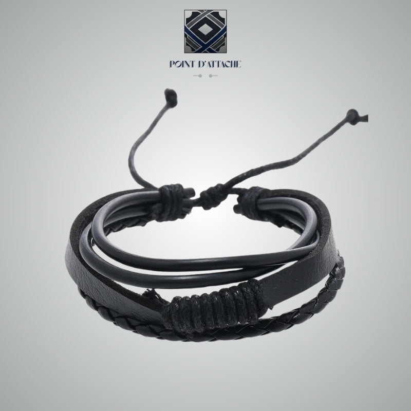 L'Asphalte | Bracelet Street en Matière Végane Noire