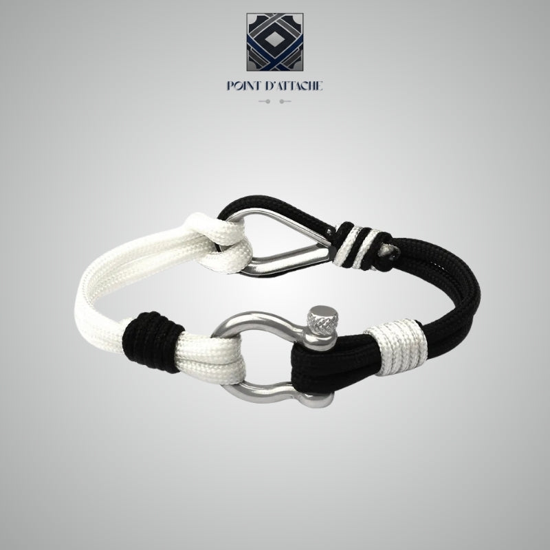 La Décision | Bracelet Corde Technique en Nylon Noir et Blanc