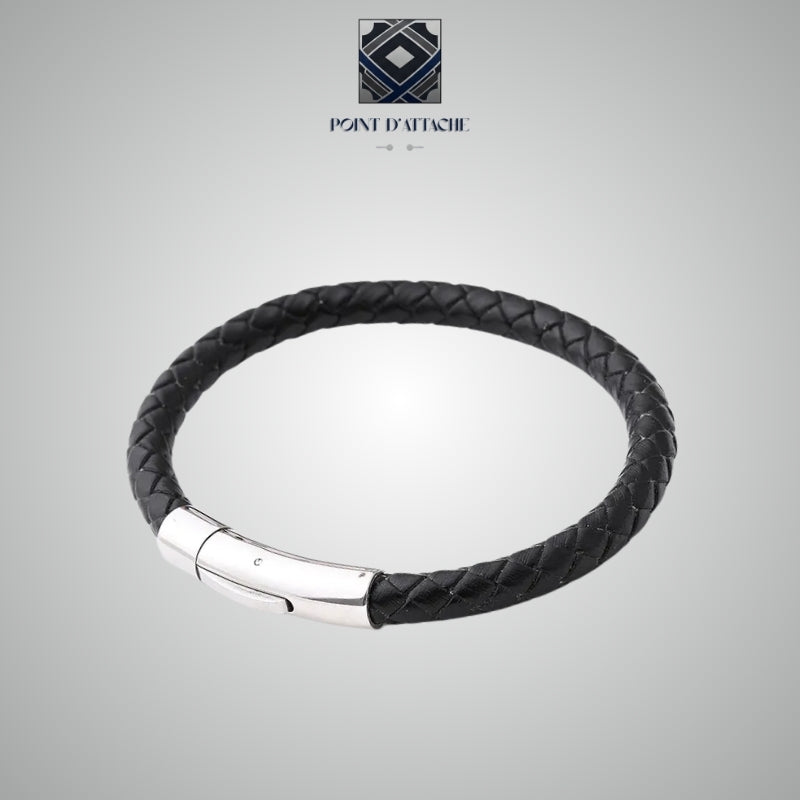 L'Étoffe | Bracelet Tressé en Matière Végane Noire