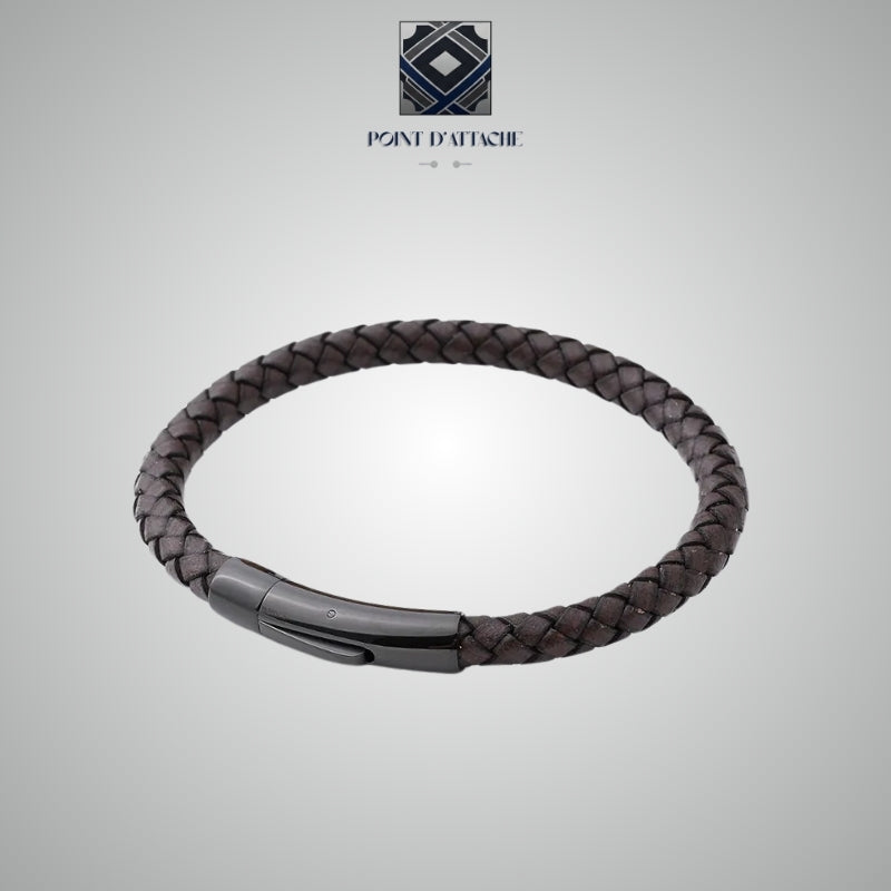 L'Artisan | Bracelet Tressé en Matière Végane Marron