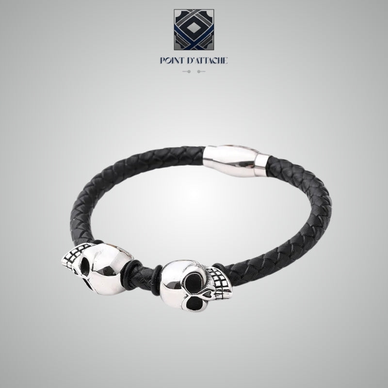 Le Memento | Bracelet Tête de Mort en Acier et Matière Végane