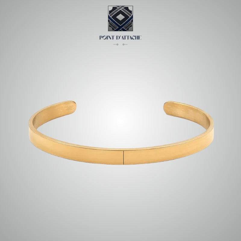 Le Canevas | Bracelet Jonc Minimaliste en Acier Doré