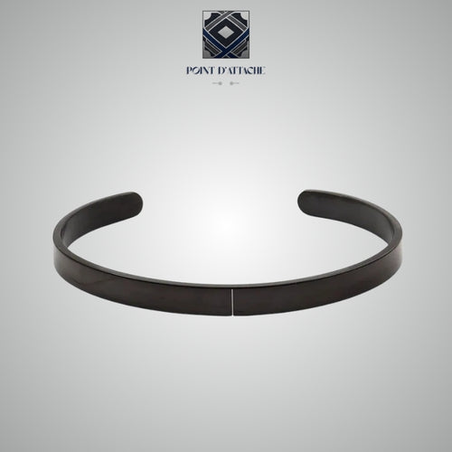 La Césure | Bracelet Jonc Minimaliste en Acier Noir