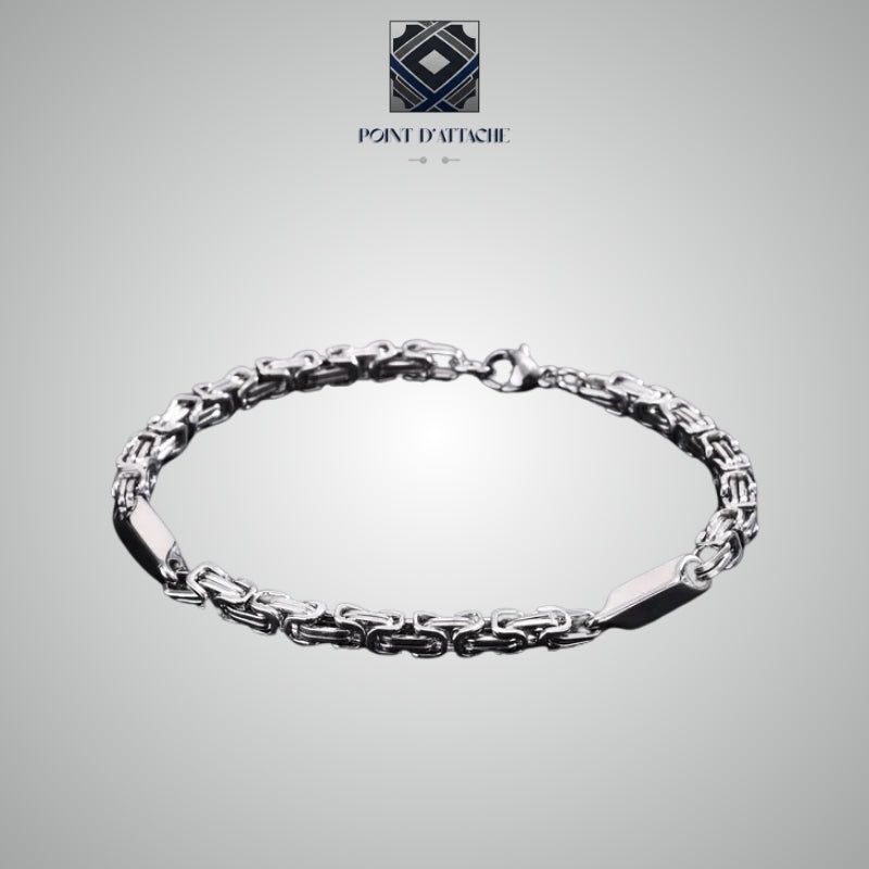 L'Entrelacs | Bracelet Chaîne Byzantine en Acier