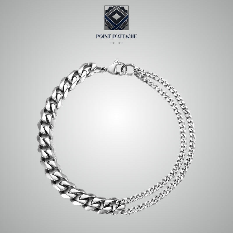 Le Gladiateur | Bracelet Double Maille en Acier Inoxydable