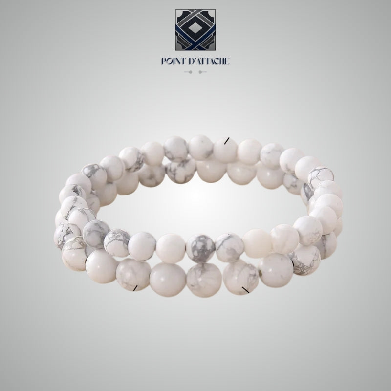 L'Absolution | Duo de Bracelets en Perles Blanches Marbrées